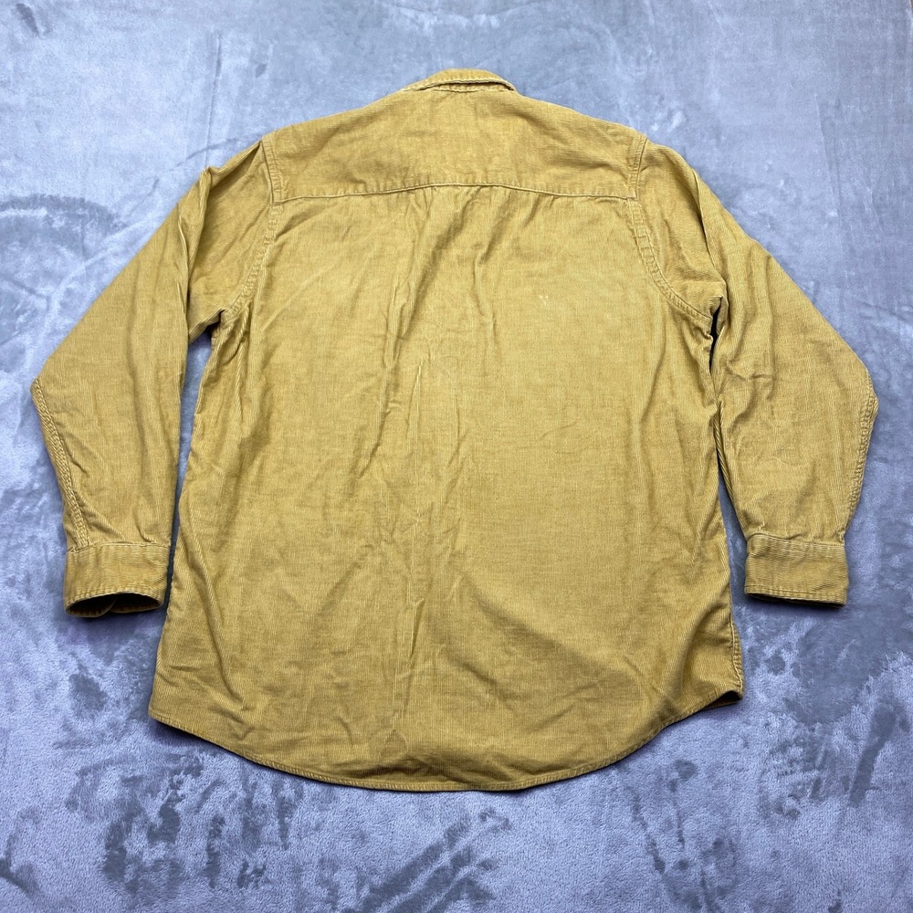 VTG Free People‎ Mustard Yellow Corduroy Button Down Shirt Sz M Western Preppy - Picture 8 of 11